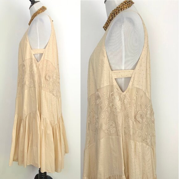 Free People Jar of Hearts BOHO Summer Halter Midi Dress Medium - Picture 7 of 16